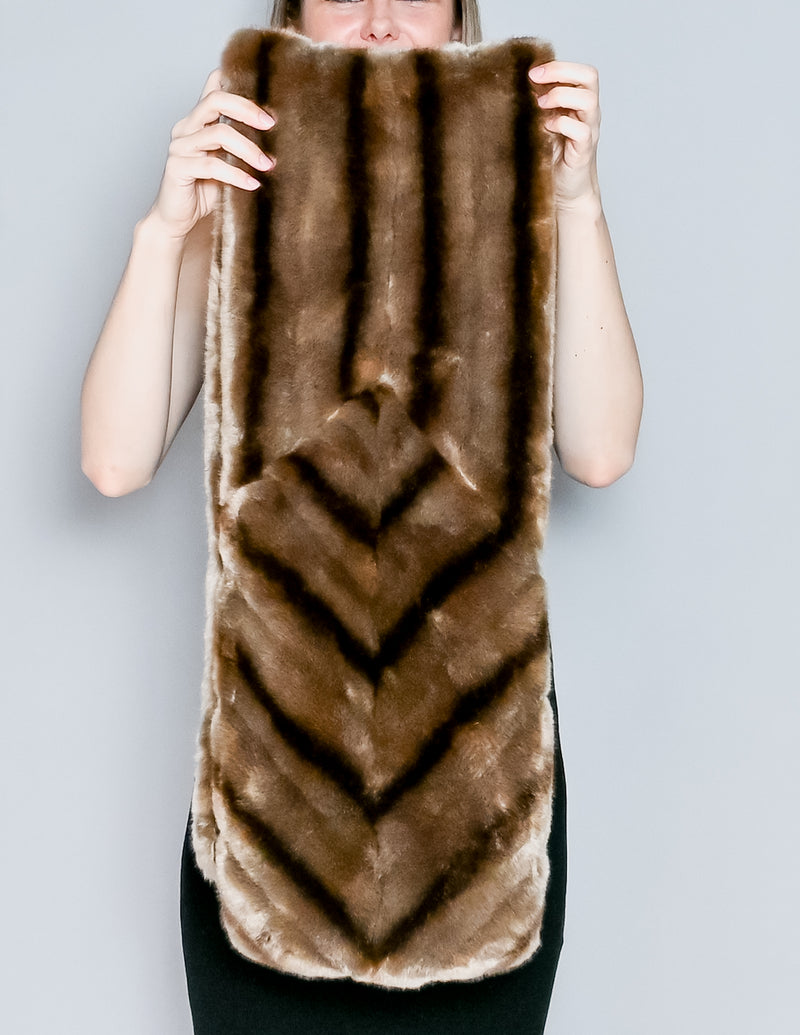 MAREI 1998 Brown Faux Fur Tippet Scarf