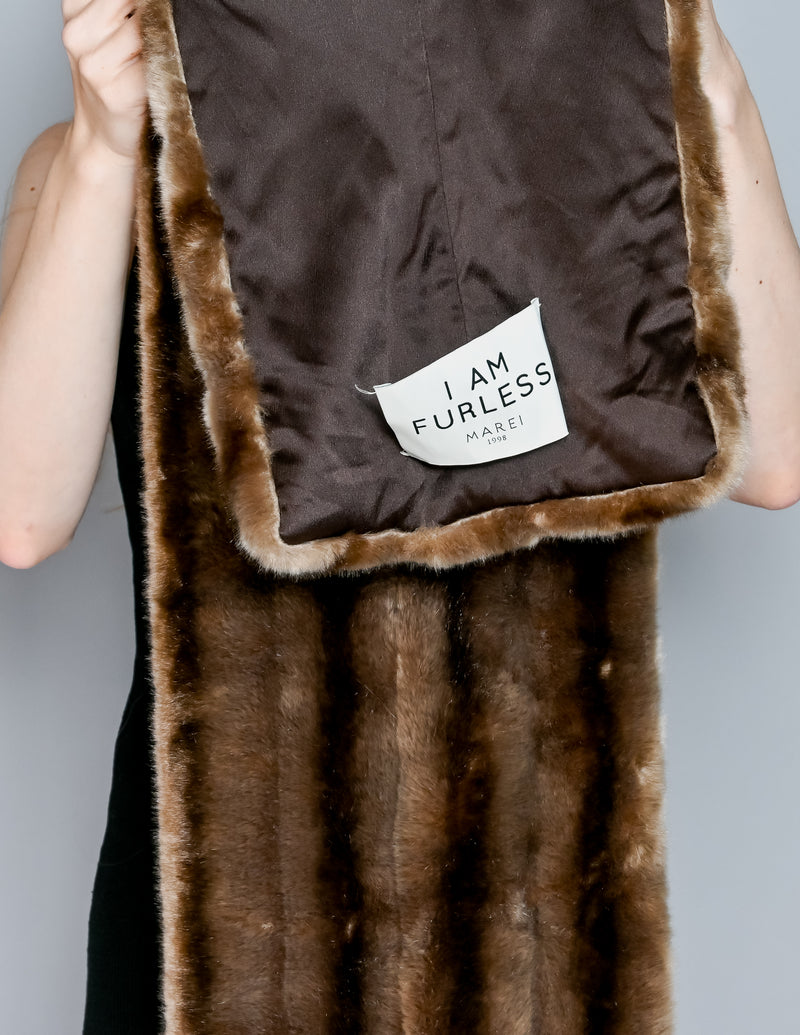 MAREI 1998 Brown Faux Fur Tippet Scarf