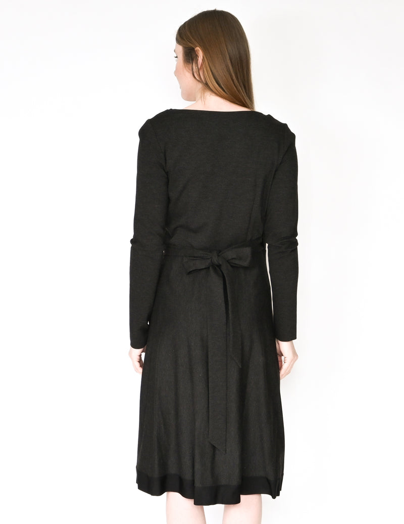 ESCADA SPORT Charcoal Gray Wrap Midi Jersey Dress (Size XS)