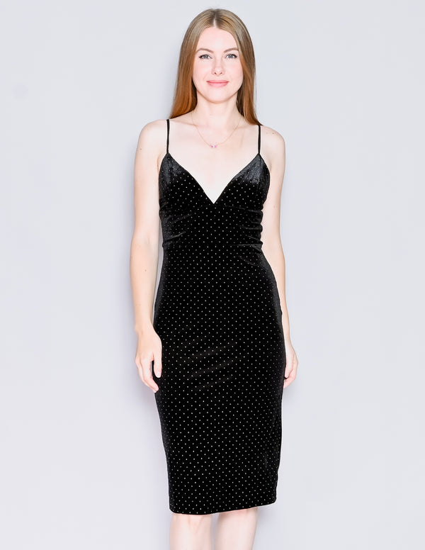 AMANDA UPRICHARD Austria Velvet Studded Slip Dress (M)