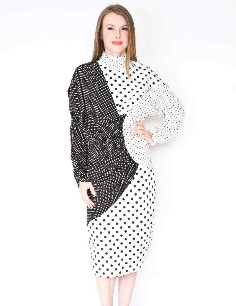 RODARTE Spring 2020 Mixed Polka Dot Print Dress (S)