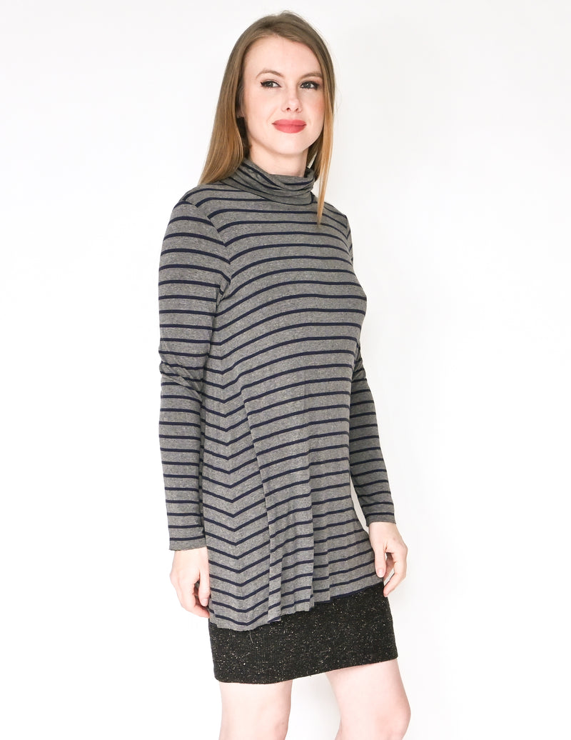 BAILEY 44 Anthro Striped Layered Turtle-Neck Dress (Size M)