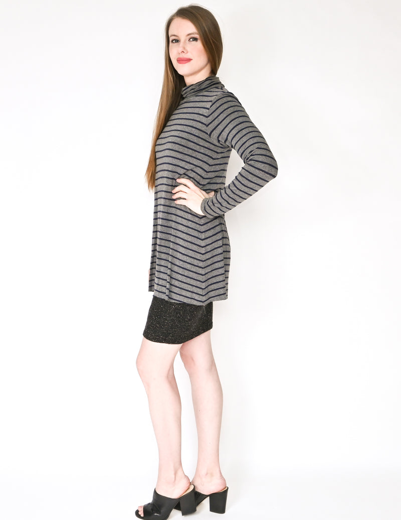 BAILEY 44 Anthro Striped Layered Turtle-Neck Dress (Size M)