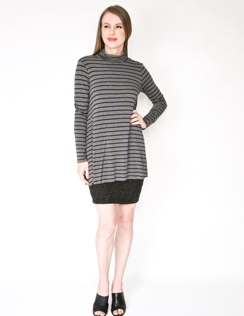 BAILEY 44 Anthro Striped Layered Turtle-Neck Dress (Size M)