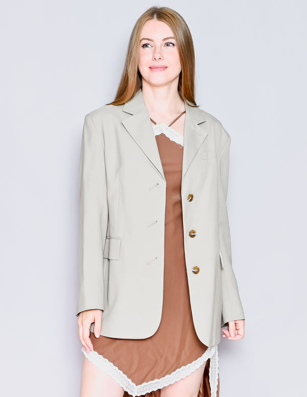 MORE THAN YESTERDAY Khaki Split Back Blazer