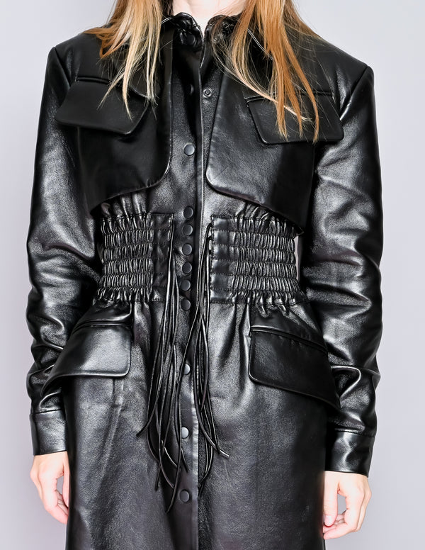 MATERIEL Tbilisi Faux Leather Trench Coat NWT (S)