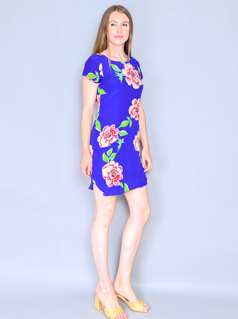 YUMI KIM Blue Floral Silk Elana Dress (Size S)