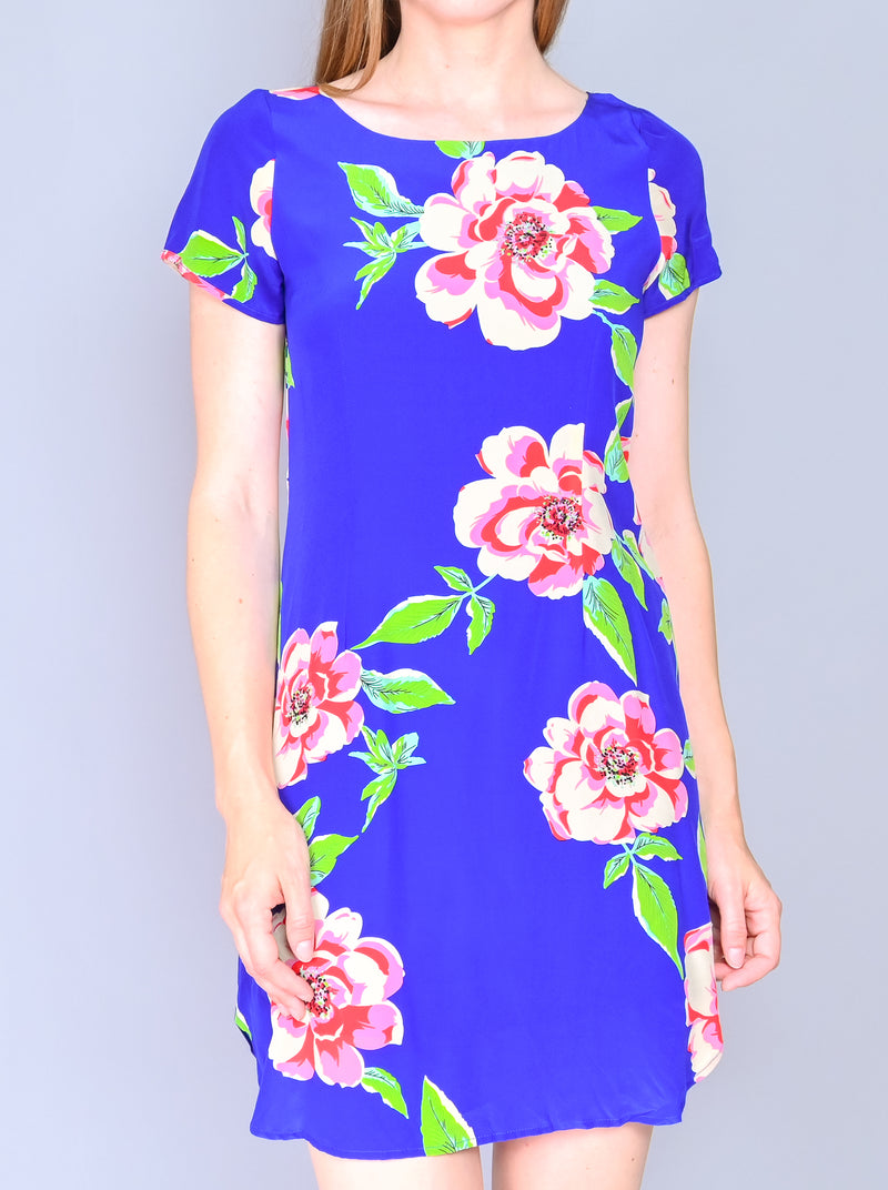 YUMI KIM Blue Floral Silk Elana Dress (Size S)