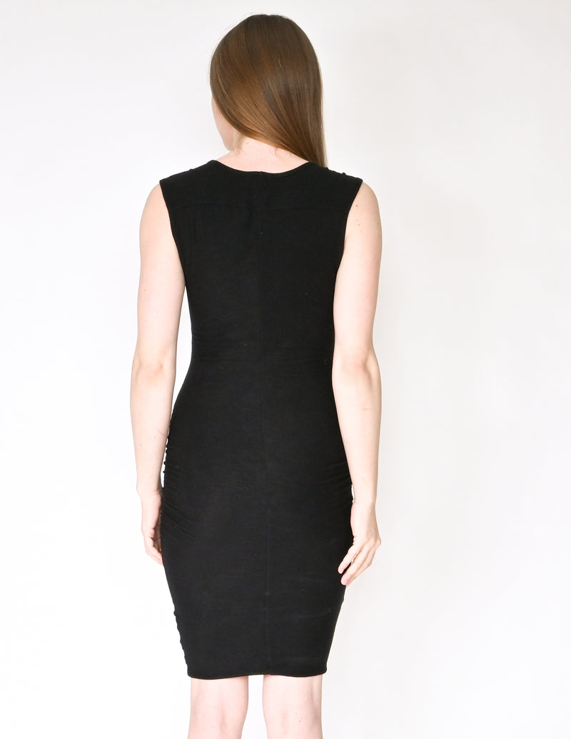 JAMES PERSE STANDARD Black Ruched Mini Dress (Size XS)