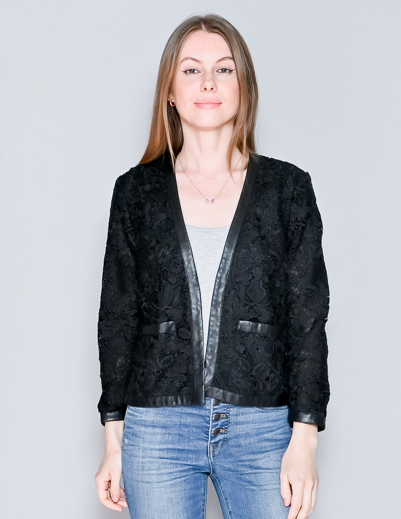 THE KOOPLES Black Botanique Lace Blazer (38/M)