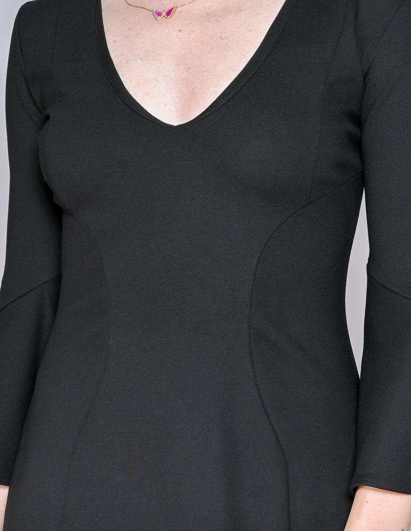 AMANDA UPRICHARD Black Bell-Sleeve Mini Dress NWT (S)
