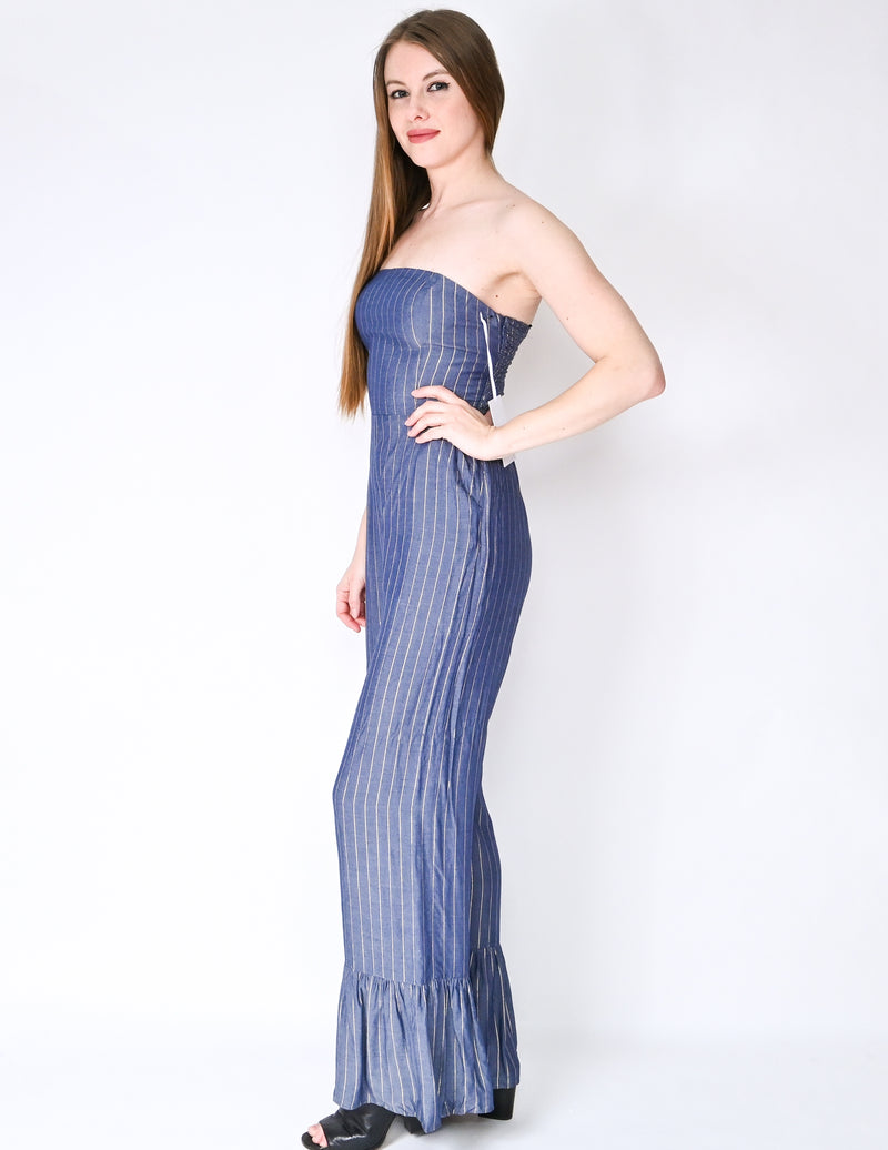 AMANDA UPRICHARD Metallic Striped Ebony Jumpsuit (Size S)
