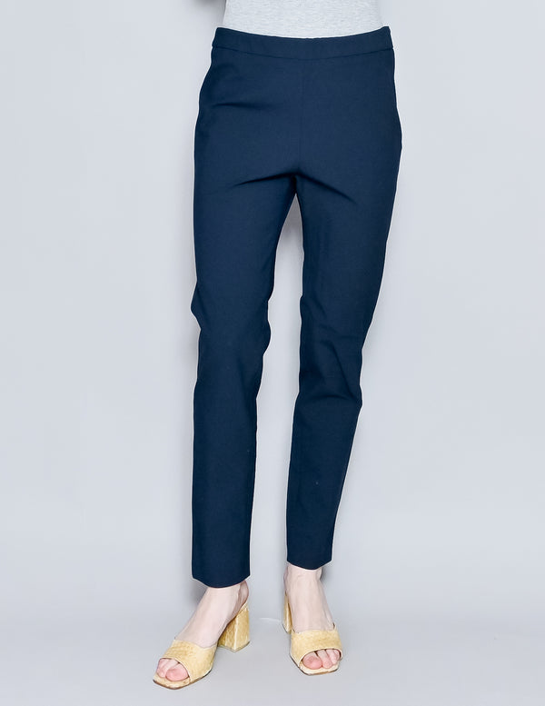 BECKEN Navy Blue Skinny Stretch Pants (12)