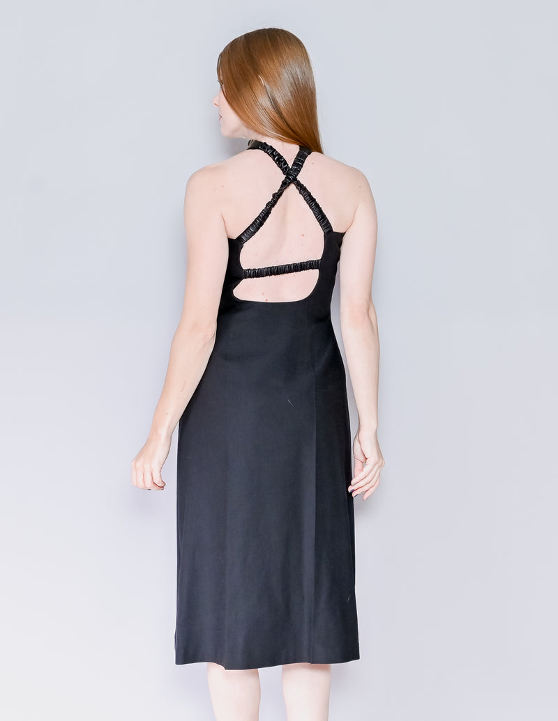 GIA STUDIOS Black High-Neck Midi Dress (S)