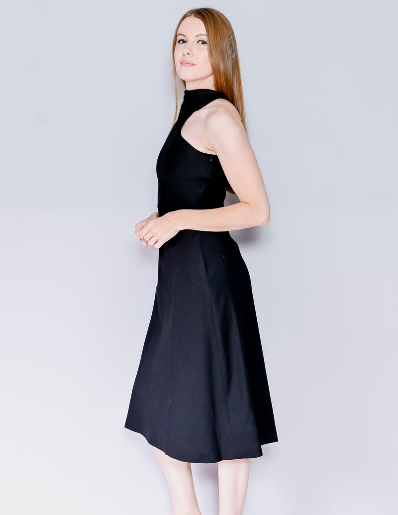 GIA STUDIOS Black High-Neck Midi Dress (S)