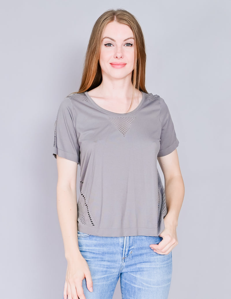 VARLEY Levinson Gray Eyelet T-Shirt (S)