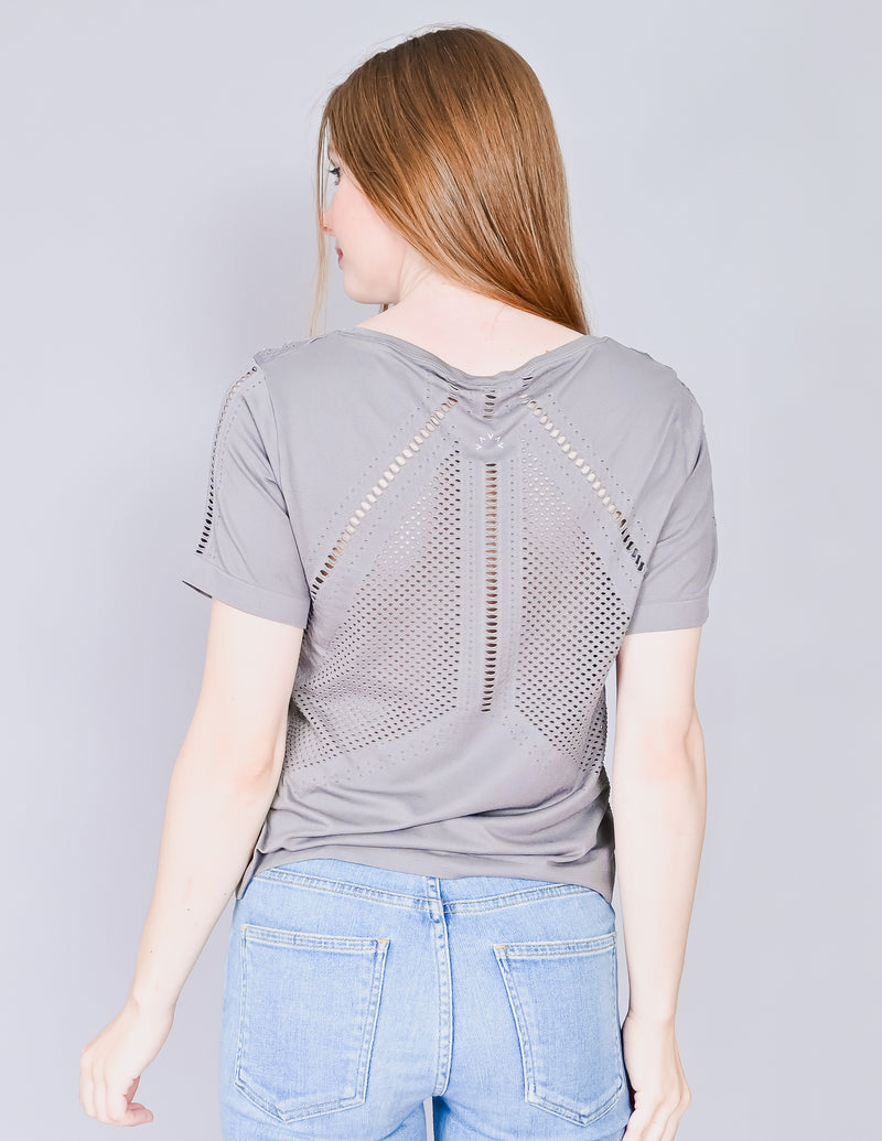 VARLEY Levinson Gray Eyelet T-Shirt (S)