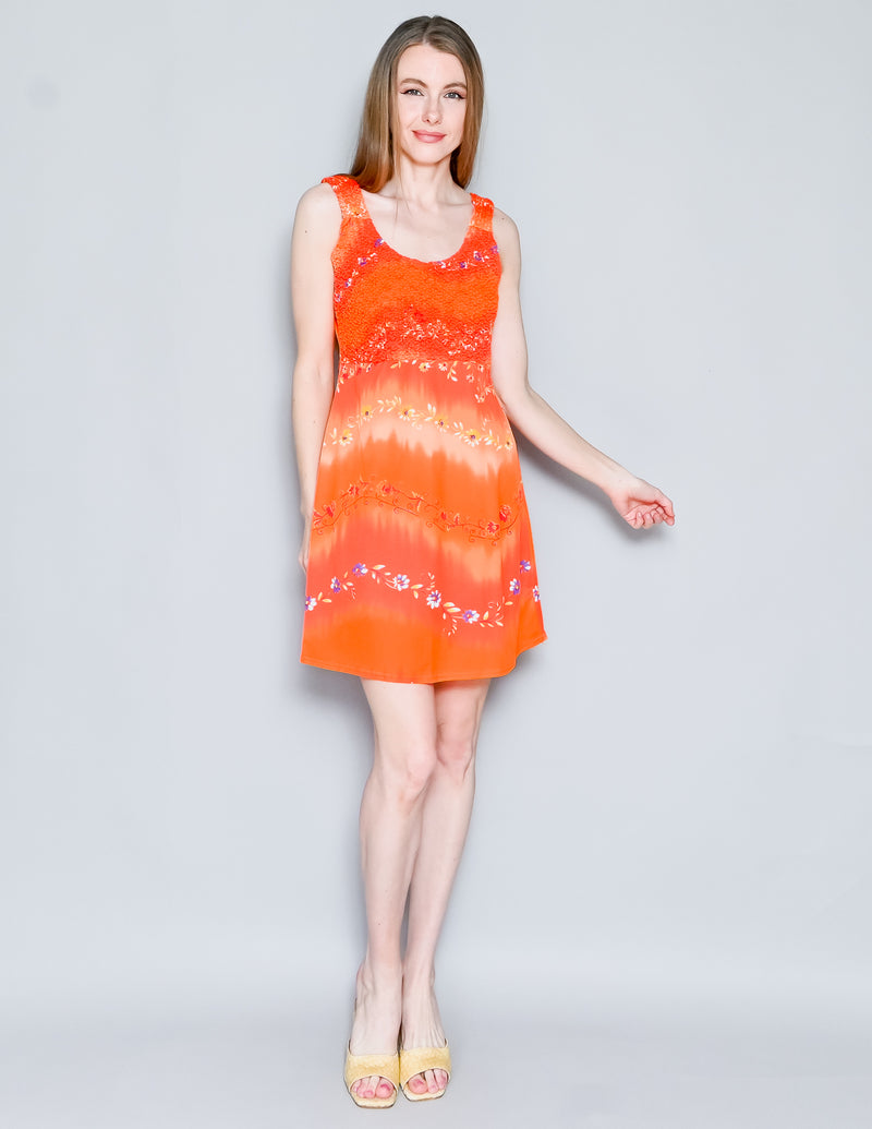 VINTAGE Fredericks Of Hollywood Orange Mini Dress (L)