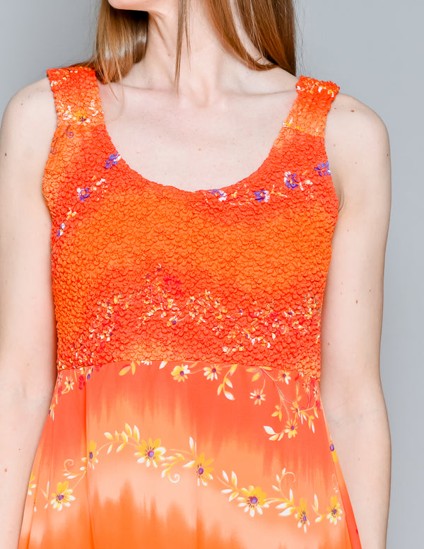 VINTAGE Fredericks Of Hollywood Orange Mini Dress (L)