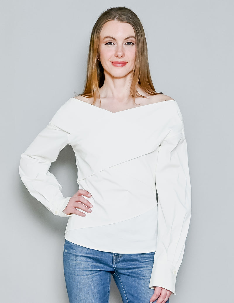 THEORY Stretch Cotton Wrapped Top NWT (M)