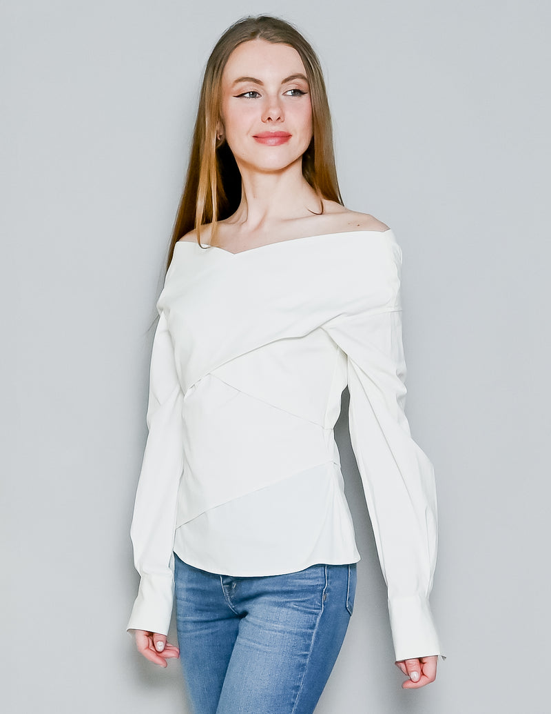 THEORY Stretch Cotton Wrapped Top NWT (M)