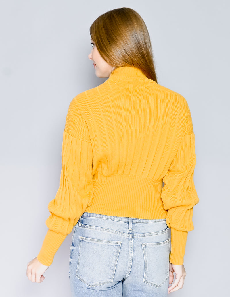 WILFRED Aritzia Yellow Icalma Ribbed Sweater (XS)