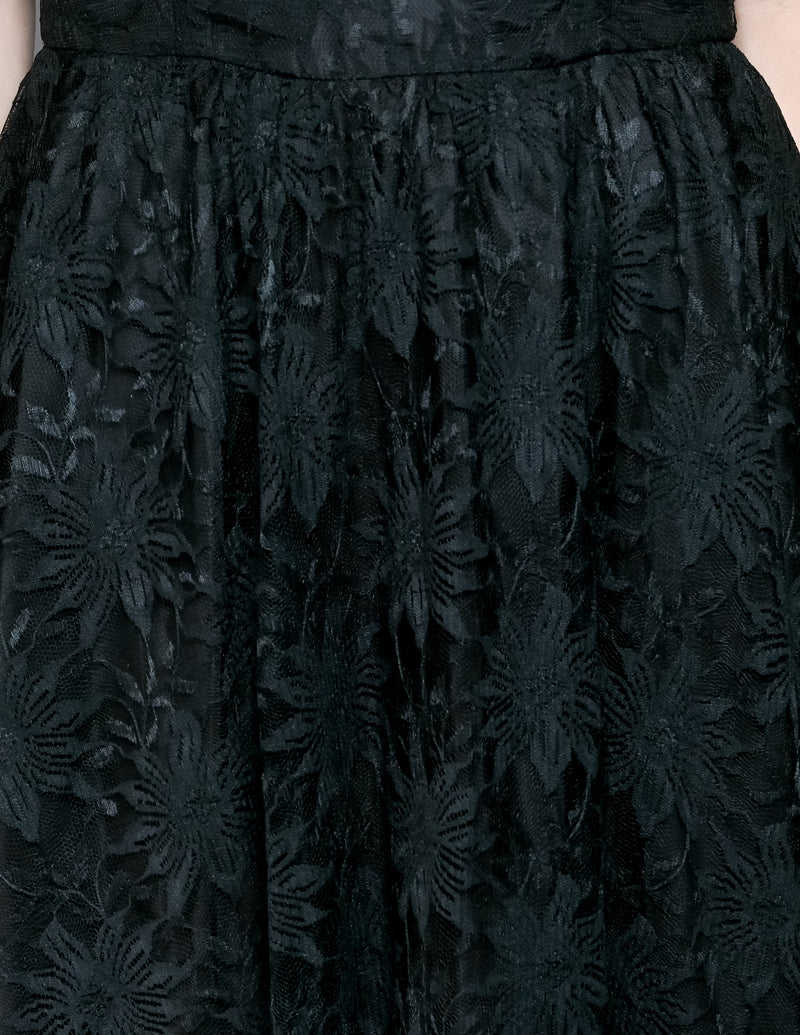 VINTAGE Jolie Madam Black Lace Sweetheart Dress