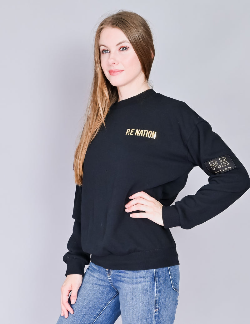 P.E. NATION Black Gold Crew Sweatshirt (S)