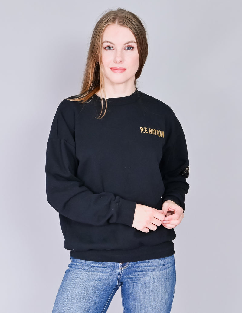 P.E. NATION Black Gold Crew Sweatshirt (S)