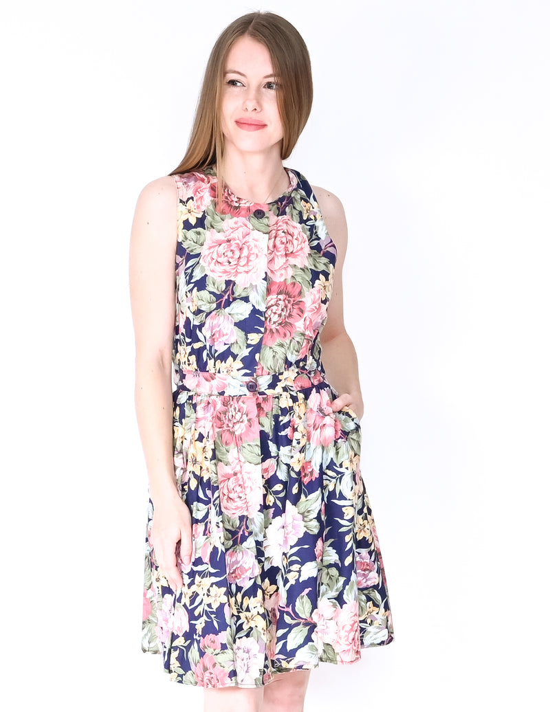 VINTAGE Carol Anderson Floral Sleeveless Dress (Size S)