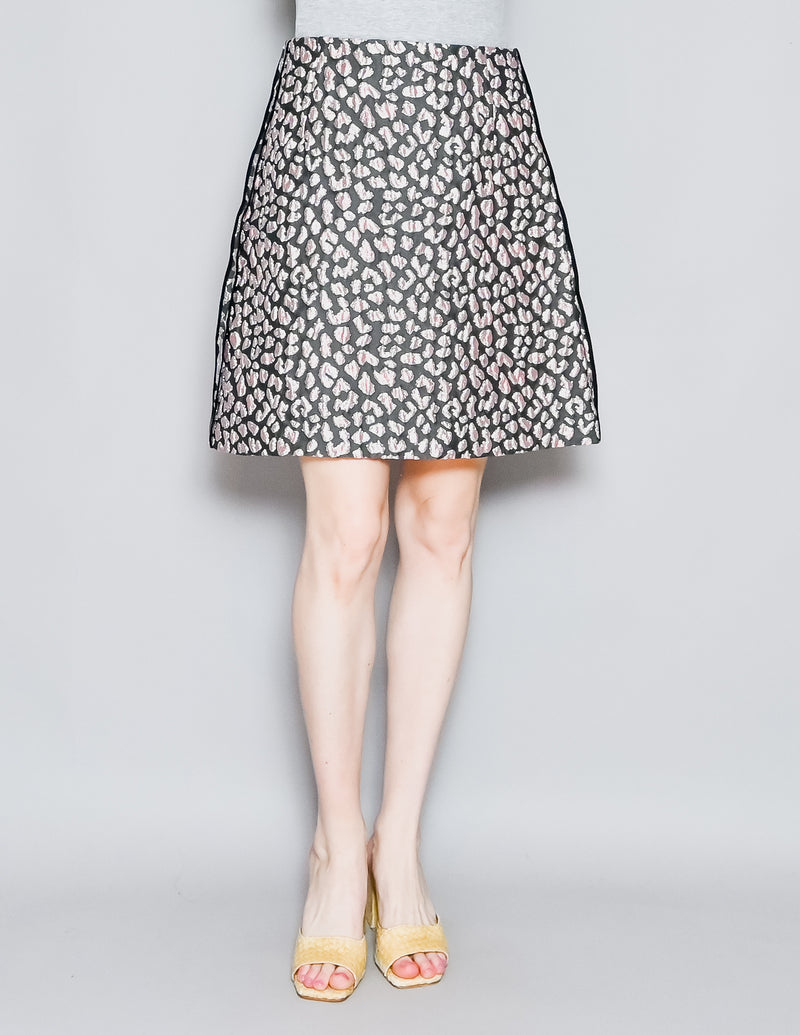 DOROTHY SCHUMACHER Metallic Leopard Jacquard Mini Skirt (M)