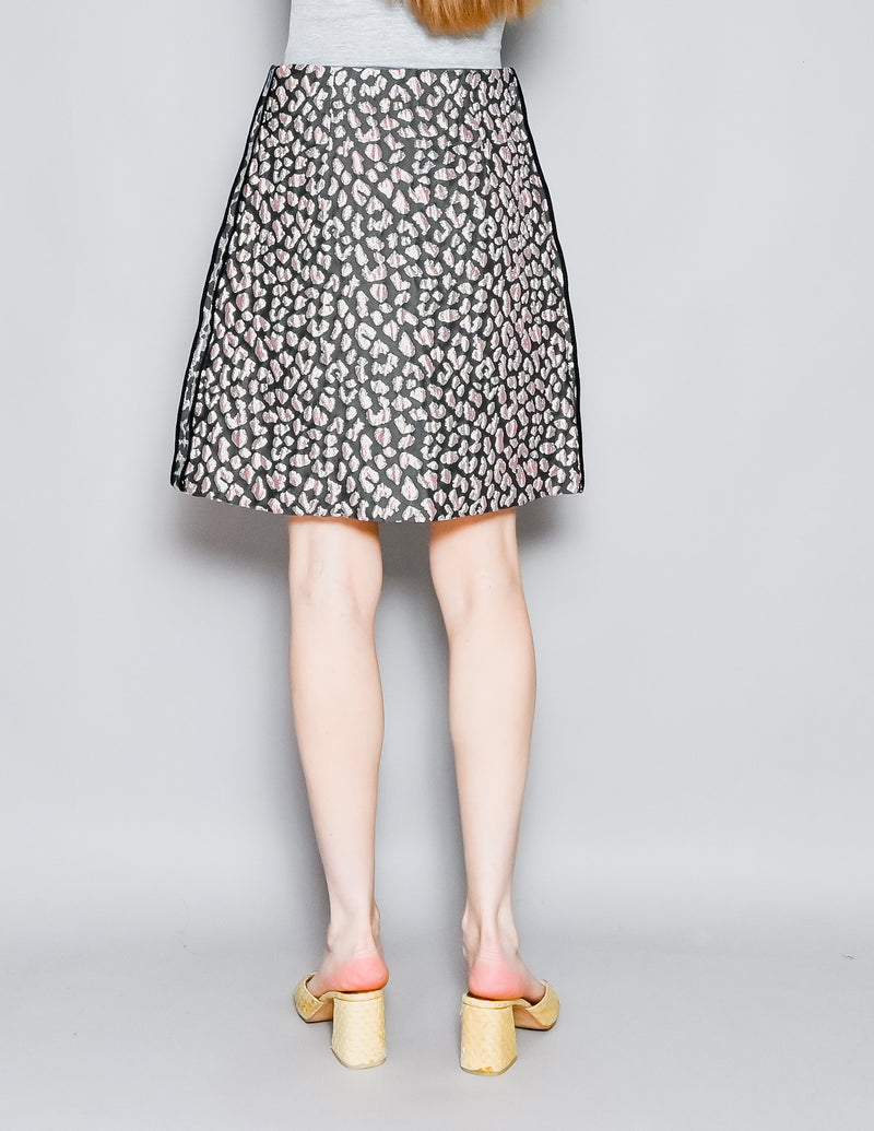 DOROTHY SCHUMACHER Metallic Leopard Jacquard Mini Skirt M