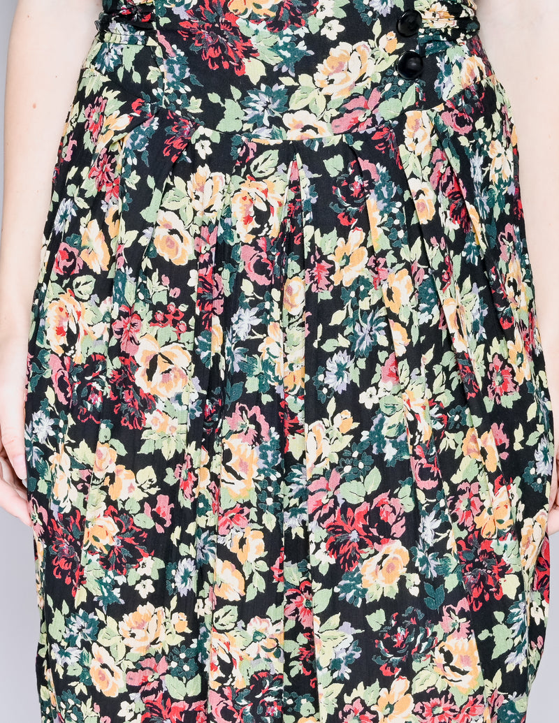 VINTAGE Rabbit Rabbit Rabbit Floral Print Dress (4P)