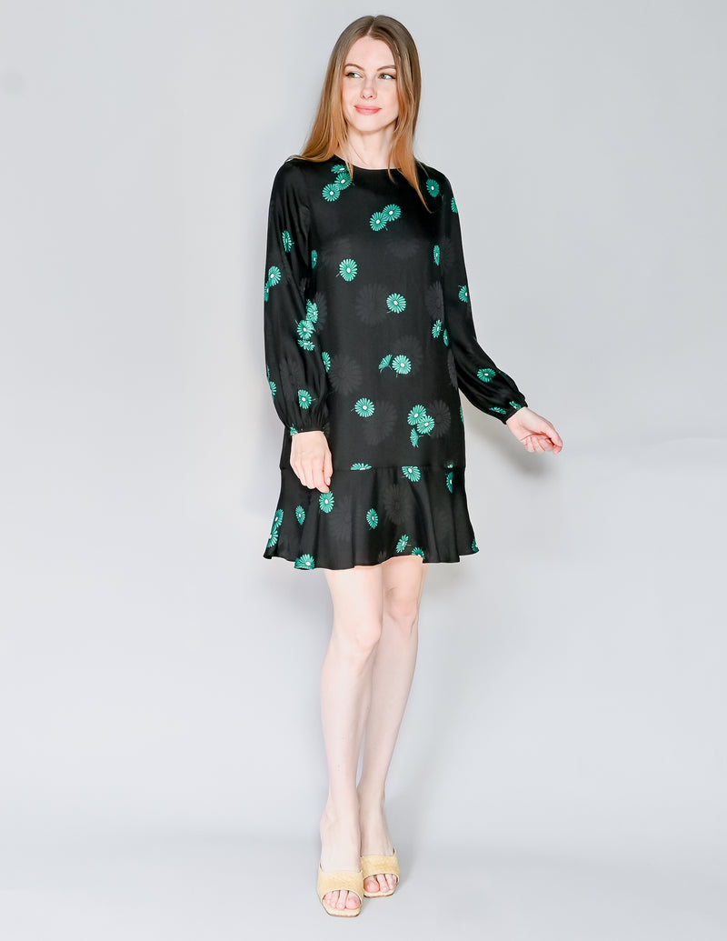 ANN TAYLOR Floral Jacquard Flounce Shift Dress (2)