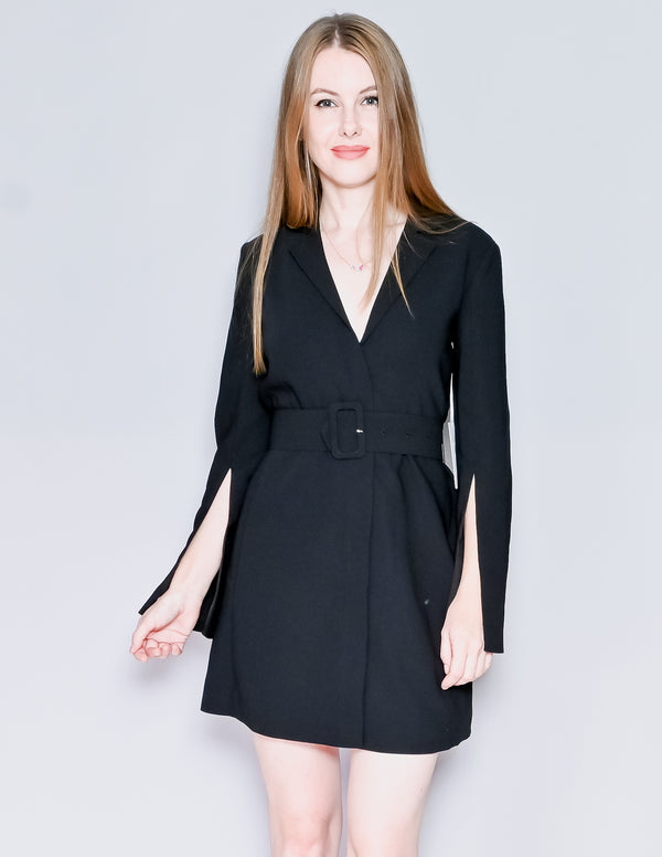 AMANDA UPRICHARD Black Antwerp Blazer Belted Dress (XS)