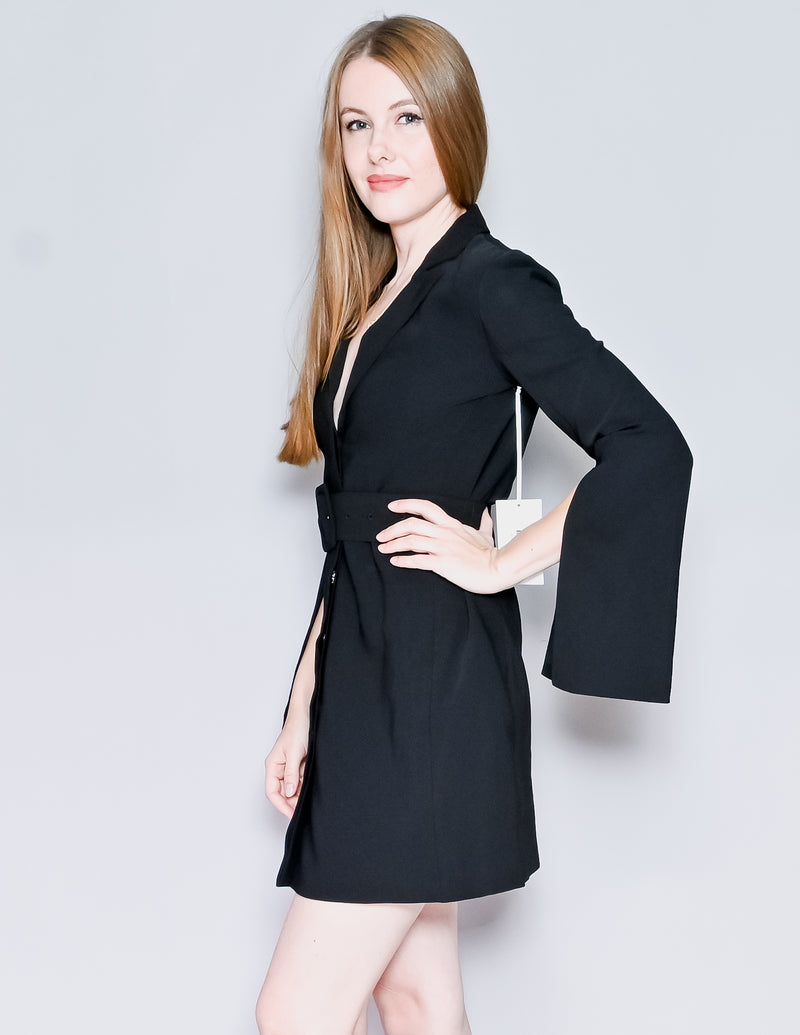 AMANDA UPRICHARD Black Antwerp Blazer Belted Dress (XS)