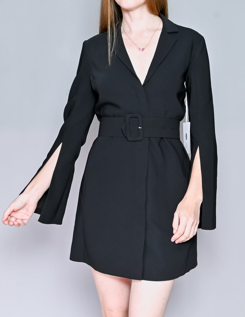 AMANDA UPRICHARD Black Antwerp Blazer Belted Dress (XS)