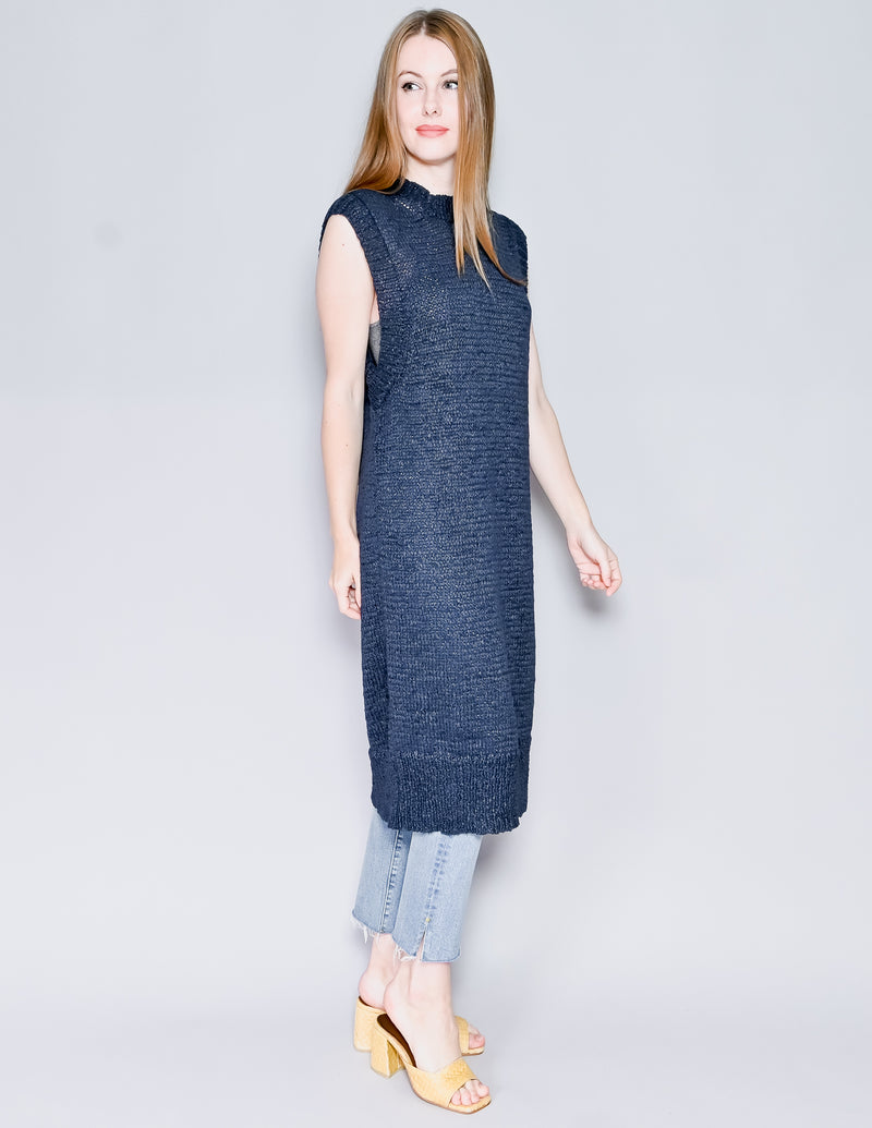 RODEBJER Chaima Mock-Neck Sleeveless Midi Dress (S)