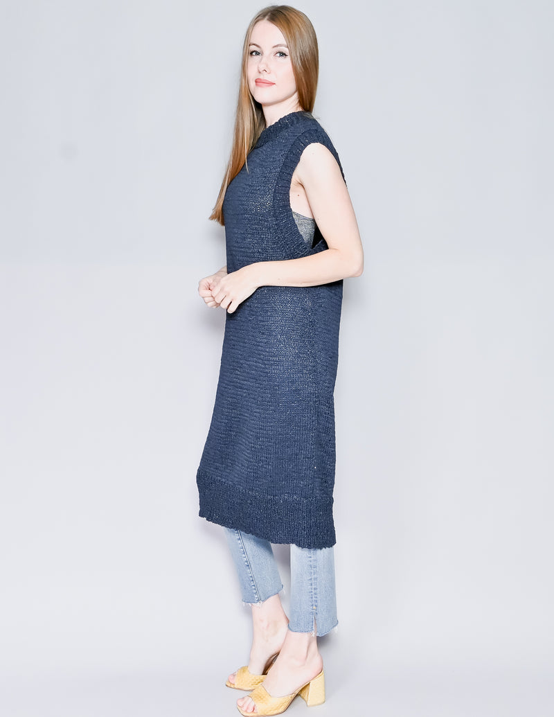 RODEBJER Chaima Mock-Neck Sleeveless Midi Dress (S)