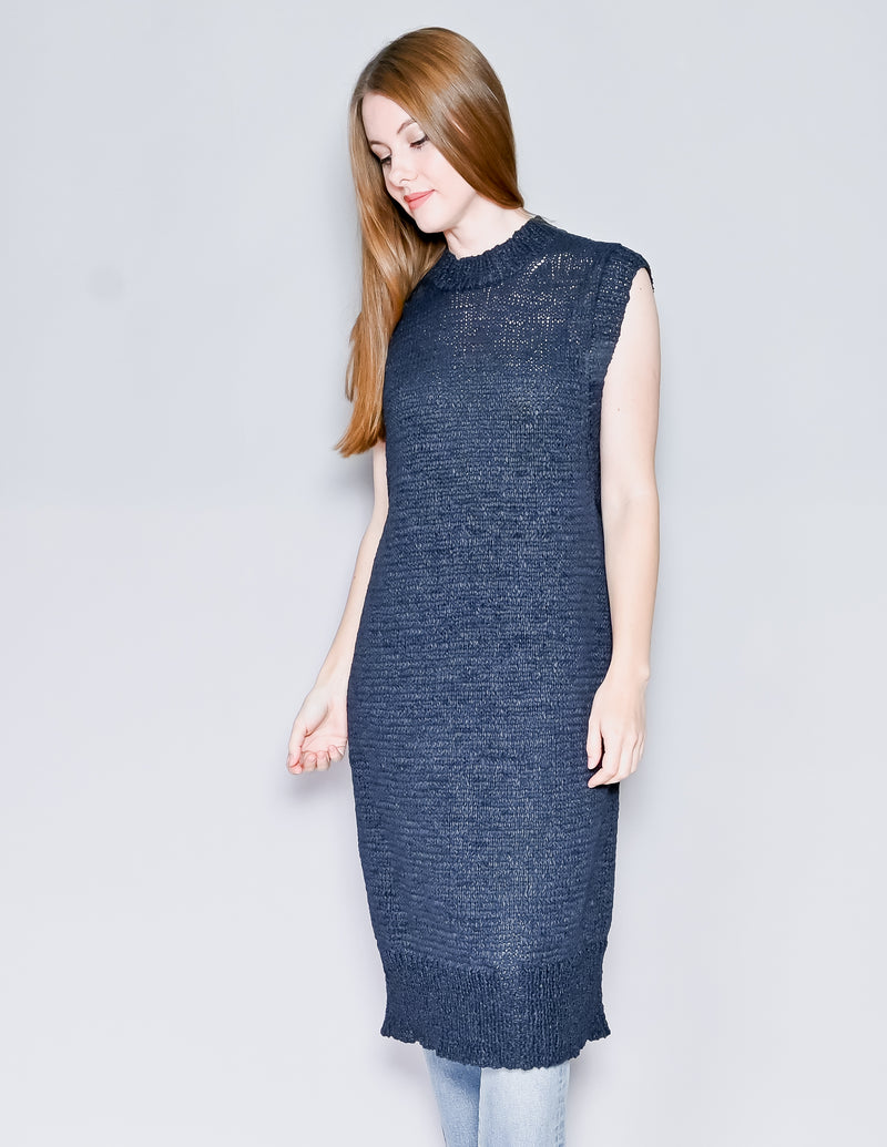 RODEBJER Chaima Mock-Neck Sleeveless Midi Dress (S)