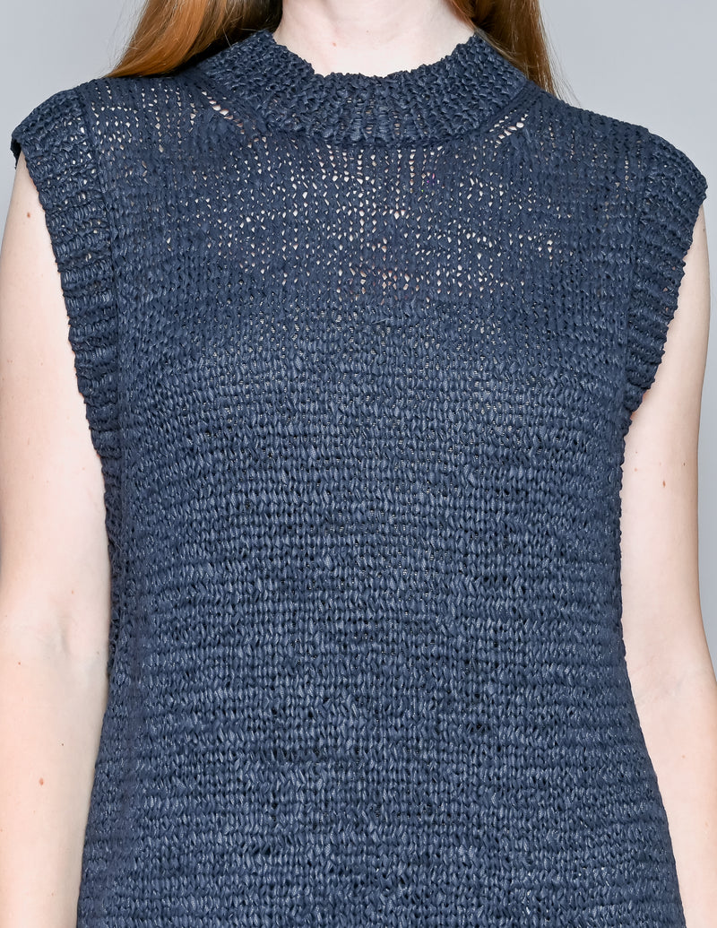 RODEBJER Chaima Mock-Neck Sleeveless Midi Dress (S)