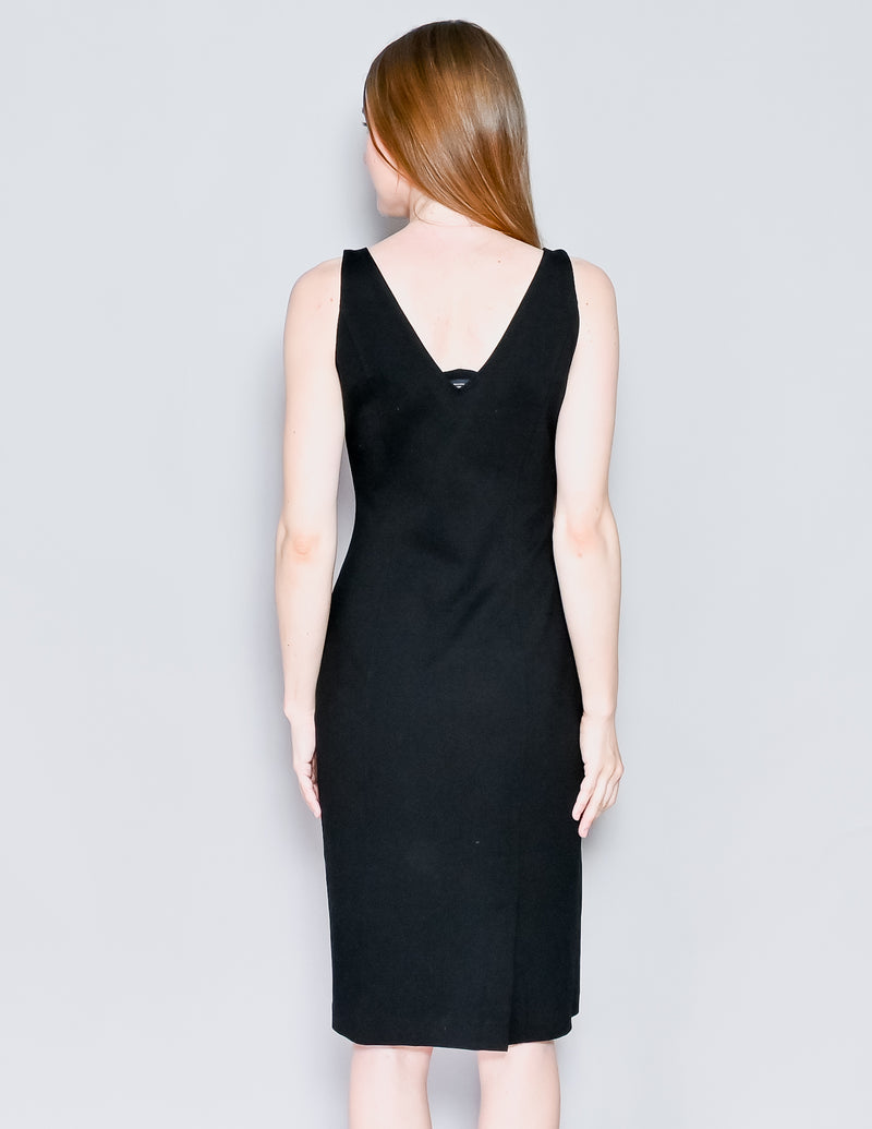 PIAZZA SEMPIONE Sleeveless Black Sheath Dress