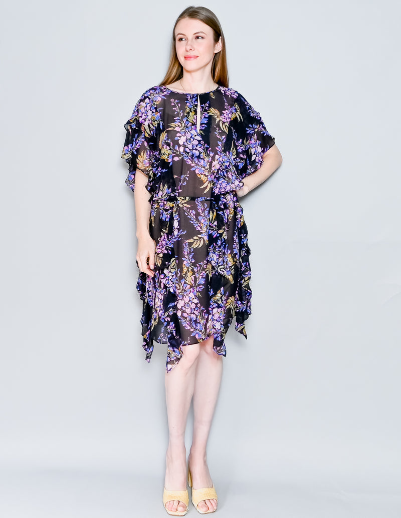 BCBGMaxAzaria Filippa Silk Floral Dress (L)