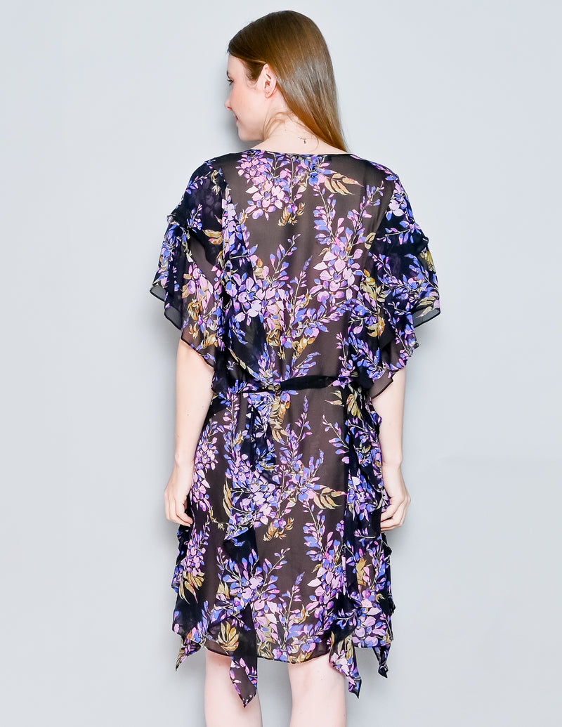 BCBGMaxAzaria Filippa Silk Floral Dress (L)