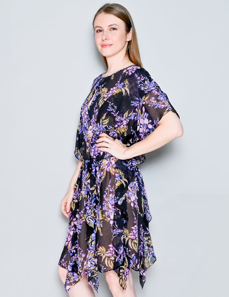 BCBGMaxAzaria Filippa Silk Floral Dress (L)