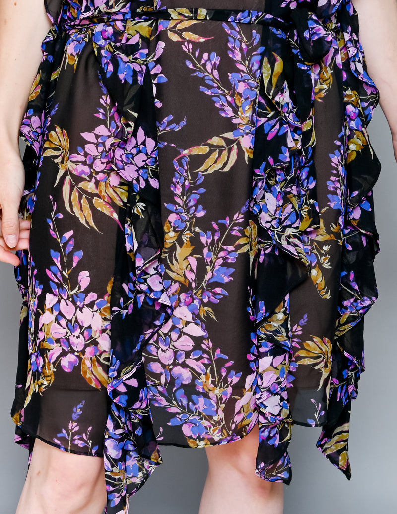 BCBGMaxAzaria Filippa Silk Floral Dress (L)