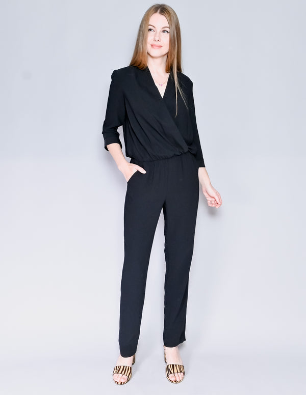 AMANDA UPRICHARD Black Surplice Jumpsuit NWT (S)