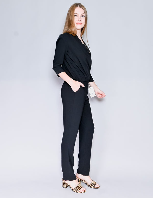 AMANDA UPRICHARD Black Surplice Jumpsuit NWT (S)