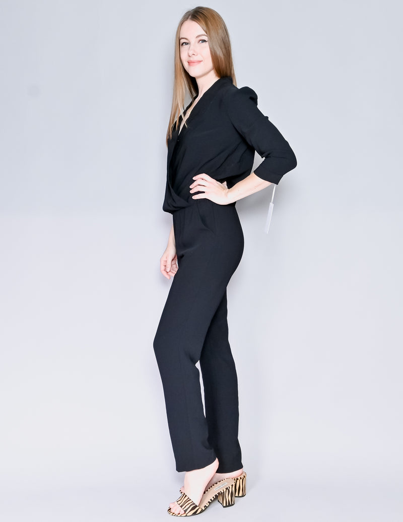 AMANDA UPRICHARD Black Surplice Jumpsuit NWT (S)