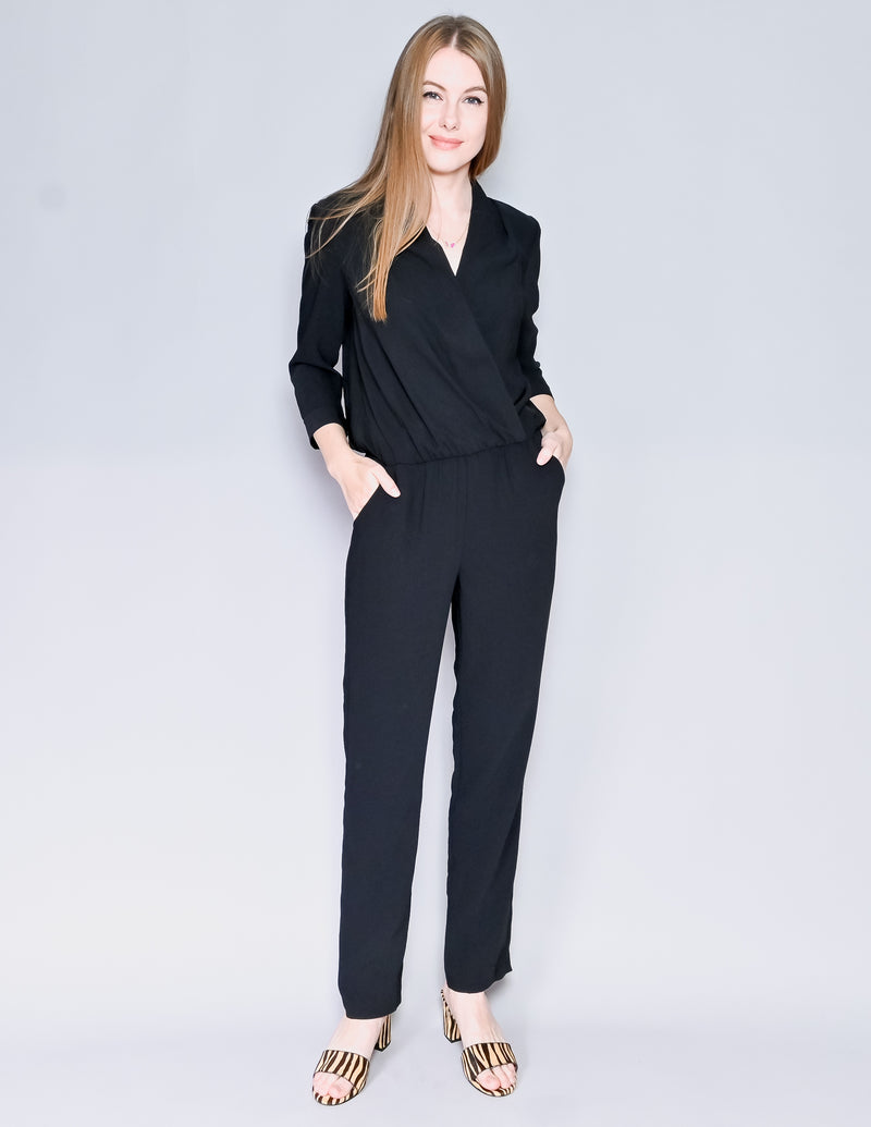 AMANDA UPRICHARD Black Surplice Jumpsuit NWT (S)